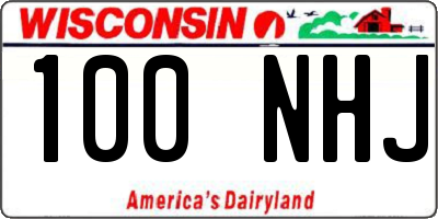 WI license plate 100NHJ