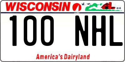 WI license plate 100NHL