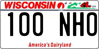 WI license plate 100NHO