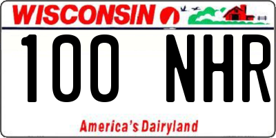 WI license plate 100NHR