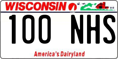 WI license plate 100NHS