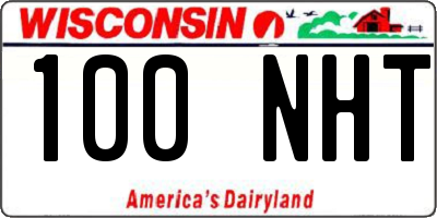 WI license plate 100NHT