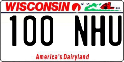 WI license plate 100NHU