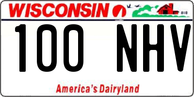 WI license plate 100NHV