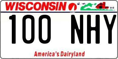 WI license plate 100NHY