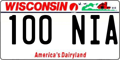 WI license plate 100NIA
