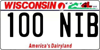 WI license plate 100NIB
