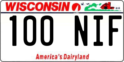 WI license plate 100NIF