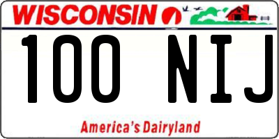 WI license plate 100NIJ