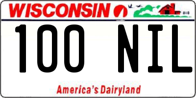 WI license plate 100NIL