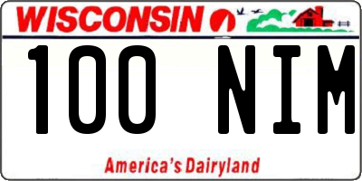 WI license plate 100NIM
