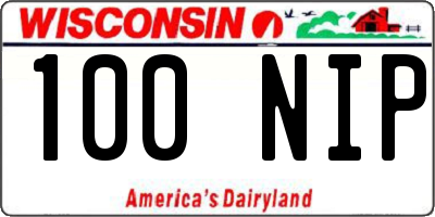 WI license plate 100NIP