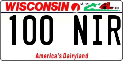 WI license plate 100NIR