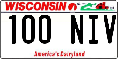 WI license plate 100NIV