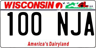 WI license plate 100NJA