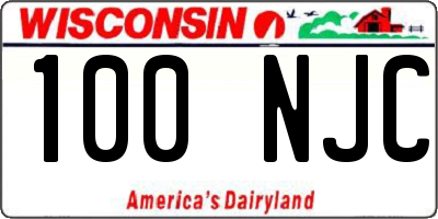 WI license plate 100NJC