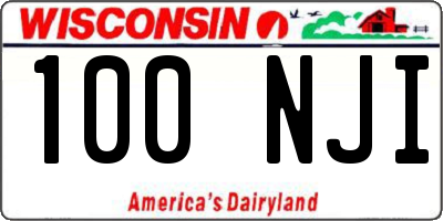 WI license plate 100NJI