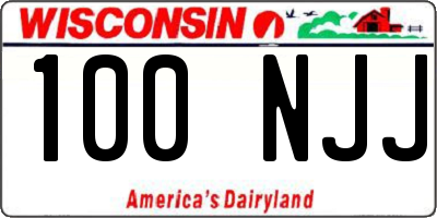 WI license plate 100NJJ