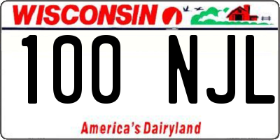 WI license plate 100NJL