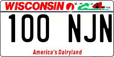 WI license plate 100NJN