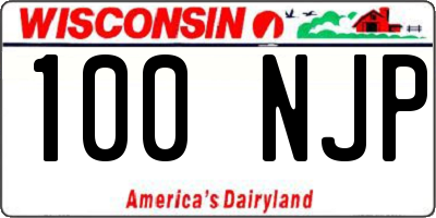 WI license plate 100NJP