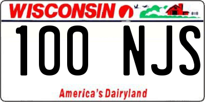 WI license plate 100NJS