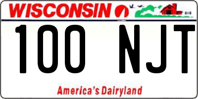 WI license plate 100NJT