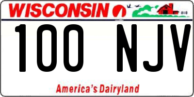 WI license plate 100NJV