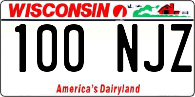 WI license plate 100NJZ