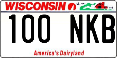WI license plate 100NKB