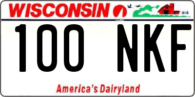 WI license plate 100NKF
