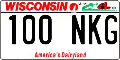 WI license plate 100NKG