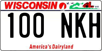 WI license plate 100NKH