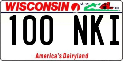 WI license plate 100NKI