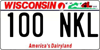 WI license plate 100NKL