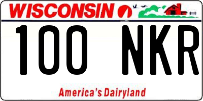WI license plate 100NKR