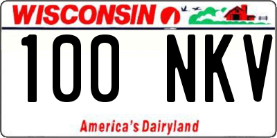 WI license plate 100NKV
