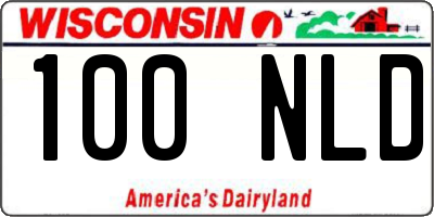 WI license plate 100NLD