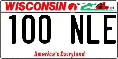 WI license plate 100NLE