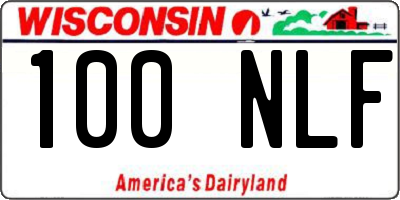 WI license plate 100NLF