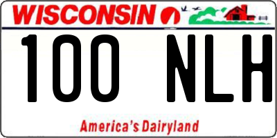 WI license plate 100NLH