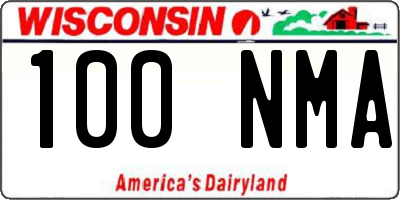WI license plate 100NMA