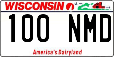 WI license plate 100NMD