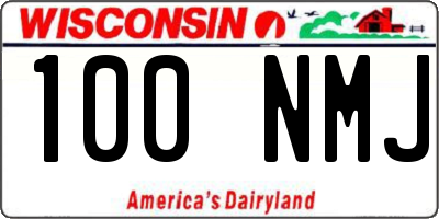 WI license plate 100NMJ