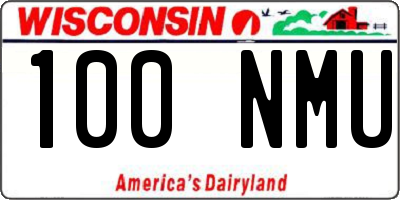 WI license plate 100NMU