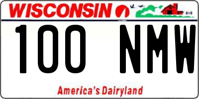 WI license plate 100NMW