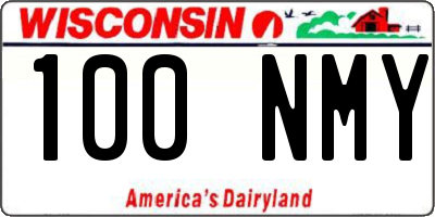 WI license plate 100NMY