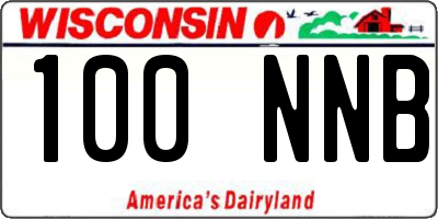 WI license plate 100NNB