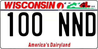 WI license plate 100NND
