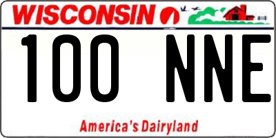WI license plate 100NNE